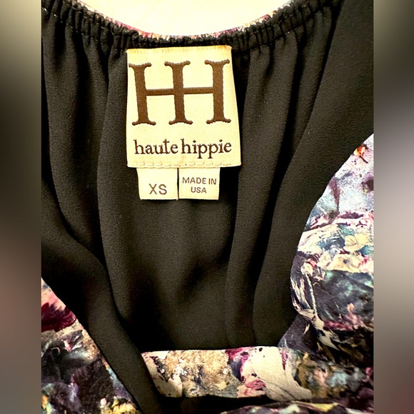 Haute Hippie 100% silk floral abstract midi high low dress - Picture 3 of 10